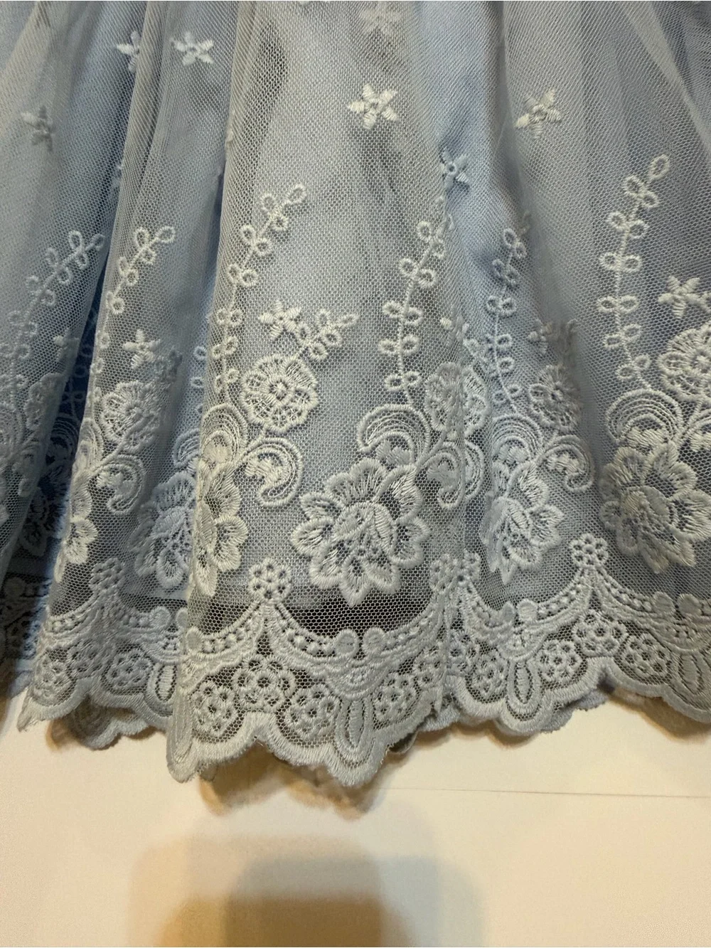 Girls Powder Blue Lace & Tulle Formal Dress party holidays floral design